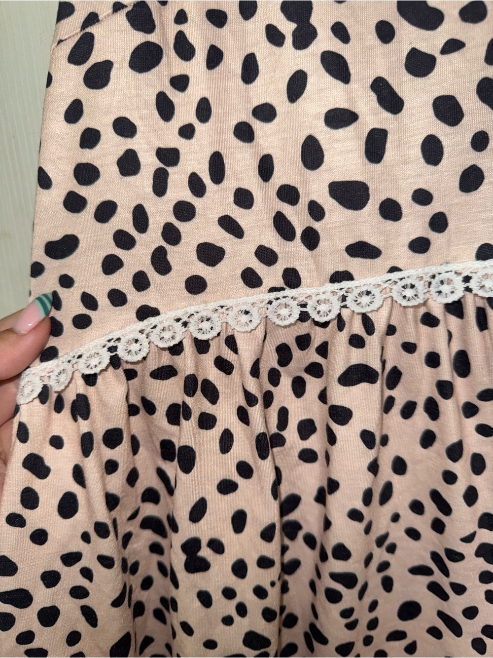 Black Polka Dot Sleeveless Lace Top - Picture 2 of 3